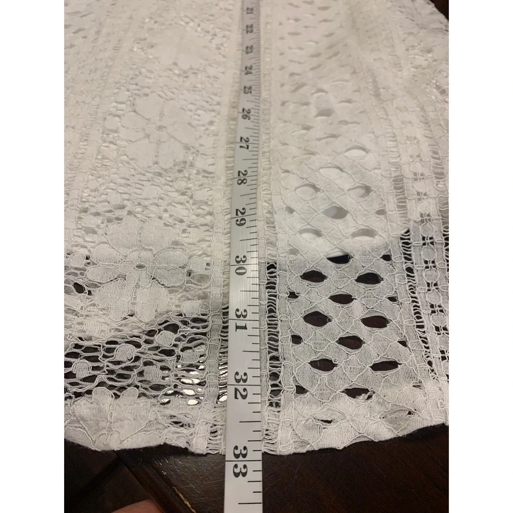 White Lace Boho Fit and Flare Dress  Size L‎ 14 Girls Zipper Back Special Event
